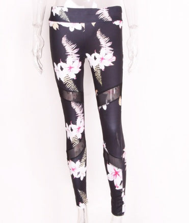 Lily print mosaics yoga pants suit