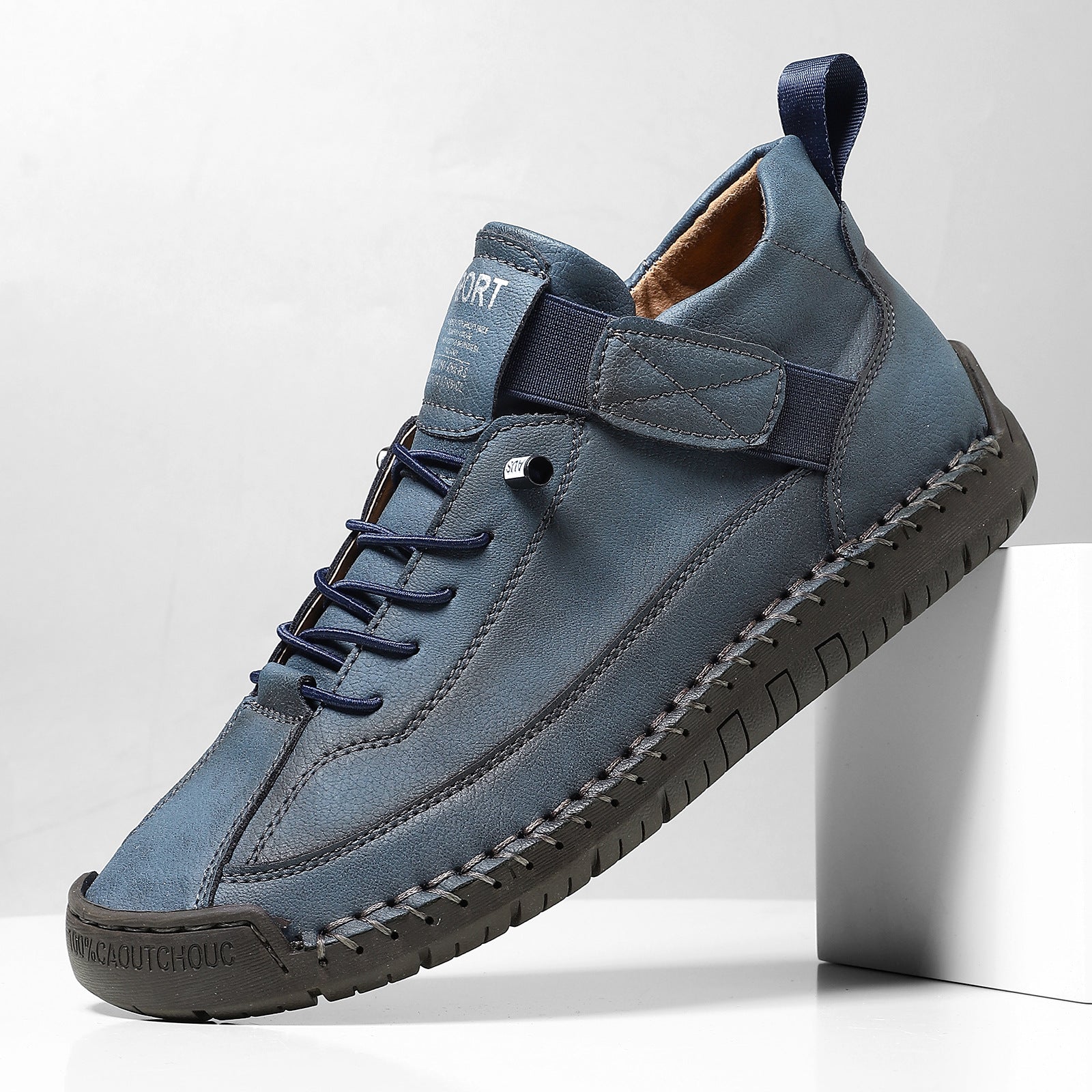 Flat-Soled Casual Hand-Stitched Mens Shoes