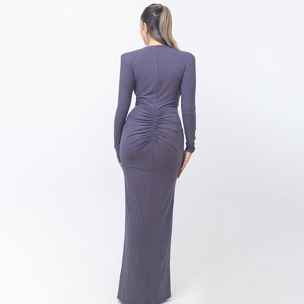 Gorgeous Long Neck Open Dress