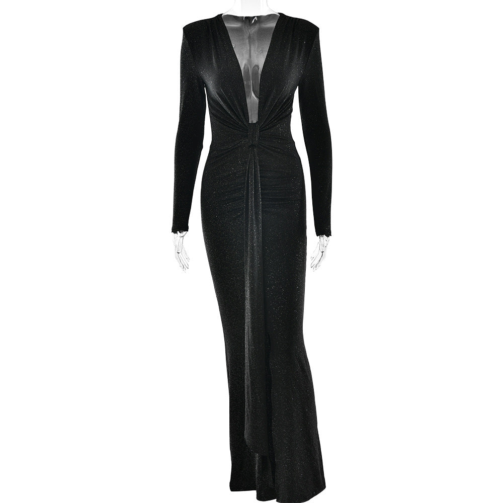 Gorgeous Long Neck Open Dress