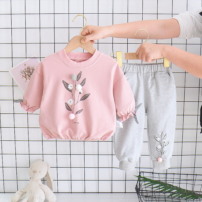 Baby Girl's Two Piece Long Sleeve Suit