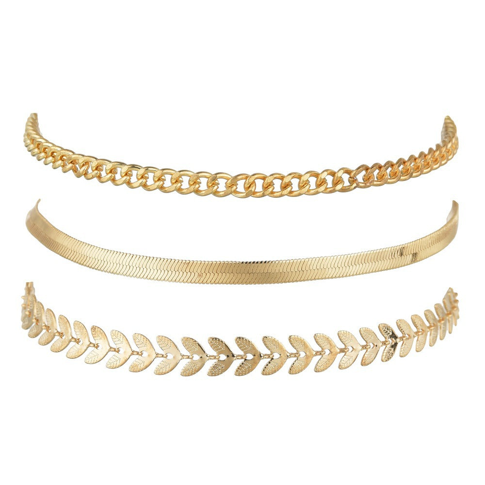 Fashion Anklet Three-Piece Flat Snake