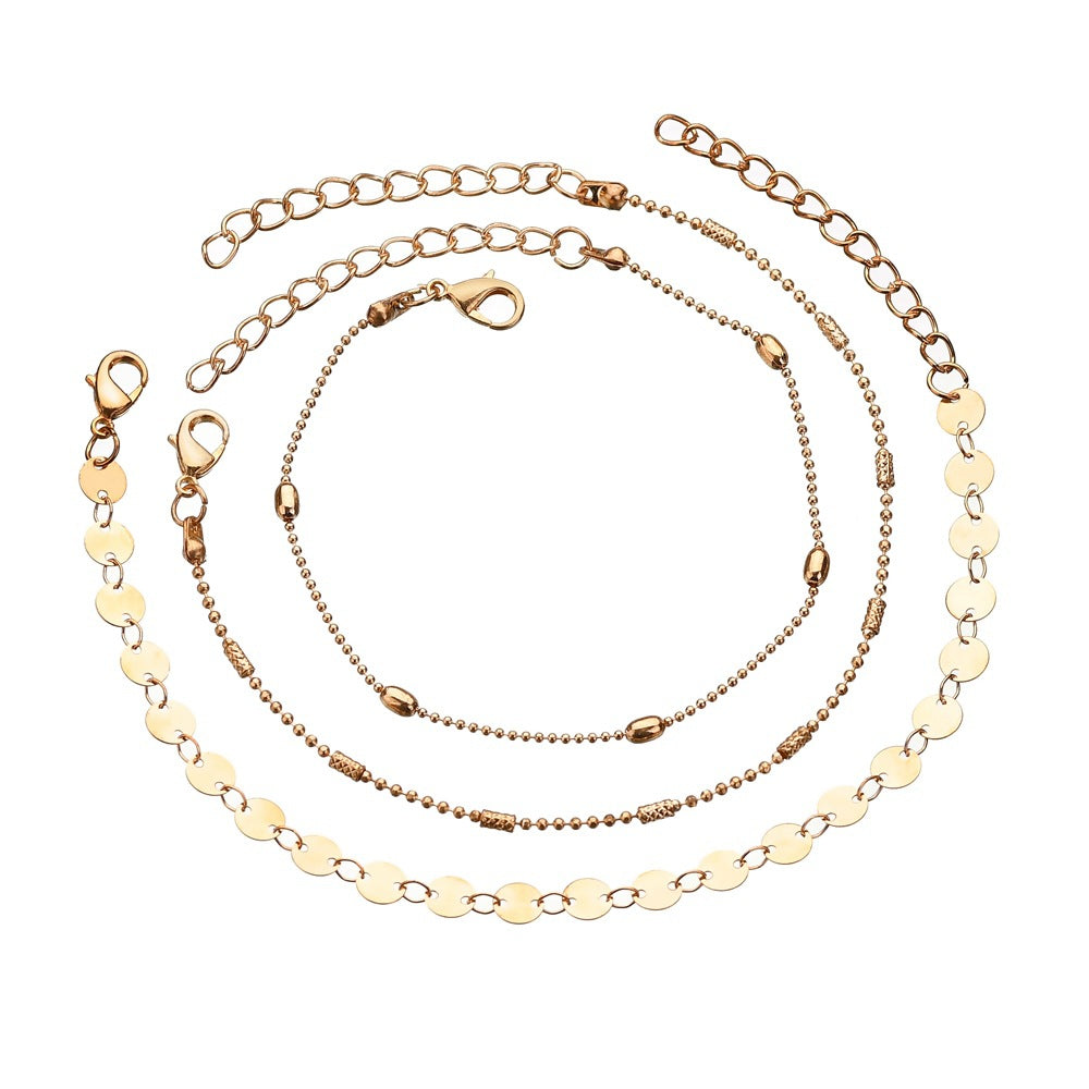 Fashion Anklet Three-Piece Flat Snake