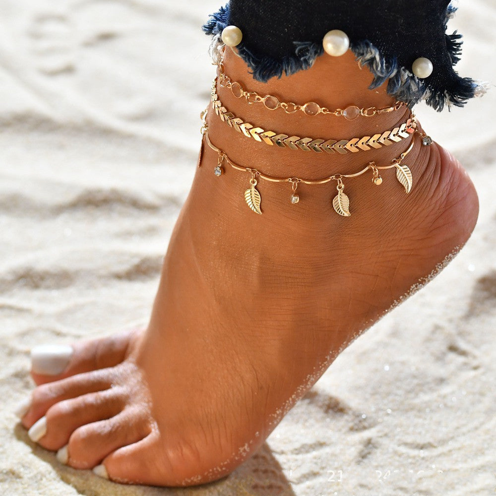 Fashion Anklet Three-Piece Flat Snake