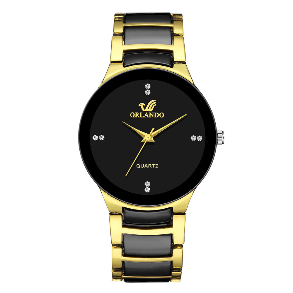 Men's Steel Strap Watch Two-color Strap