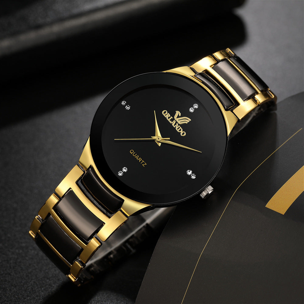 Men's Steel Strap Watch Two-color Strap