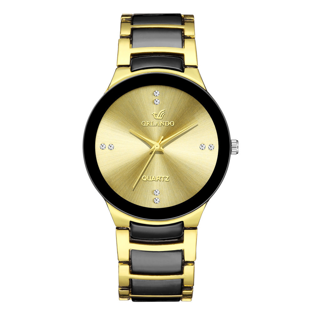 Men's Steel Strap Watch Two-color Strap