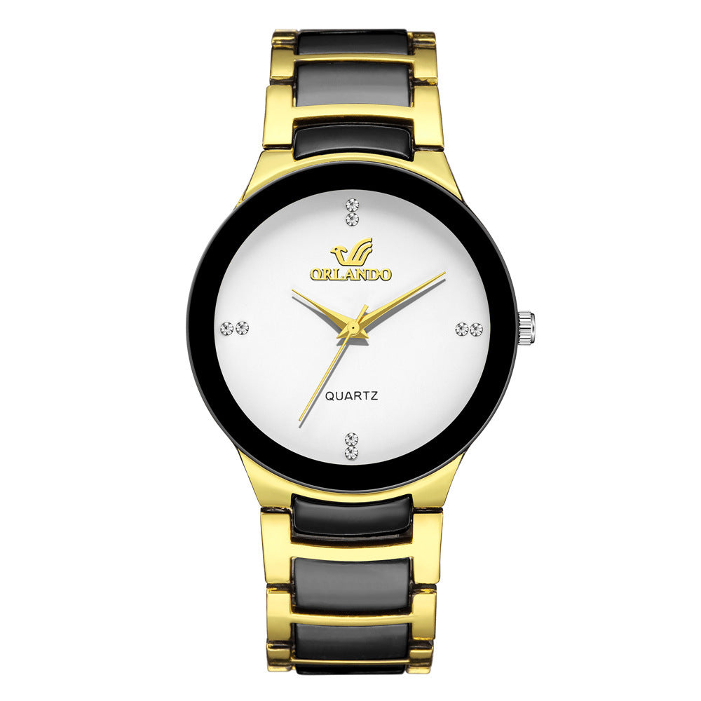 Men's Steel Strap Watch Two-color Strap