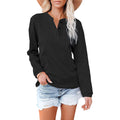 Solid Color Long-sleeved Top T-shirt Women