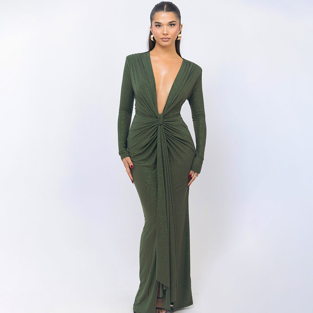 Gorgeous Long Neck Open Dress