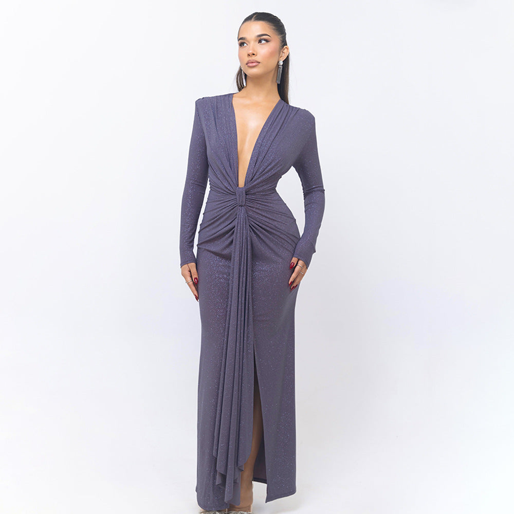 Gorgeous Long Neck Open Dress