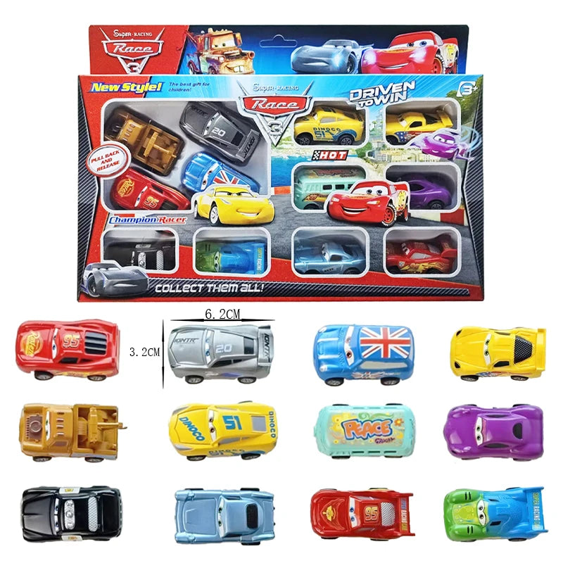 Disney Cars 3 Rebound Cars 12 Piece Series Lightning McQueen Jackson Storm Plastic Car Model Toy 