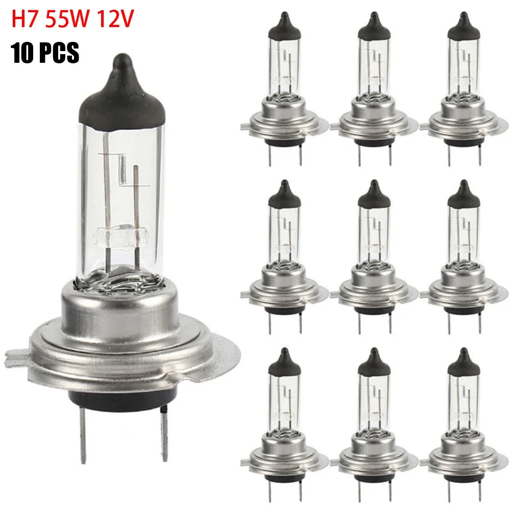 10PCS Halogen Headlight Bulb White H7 55W 12V 