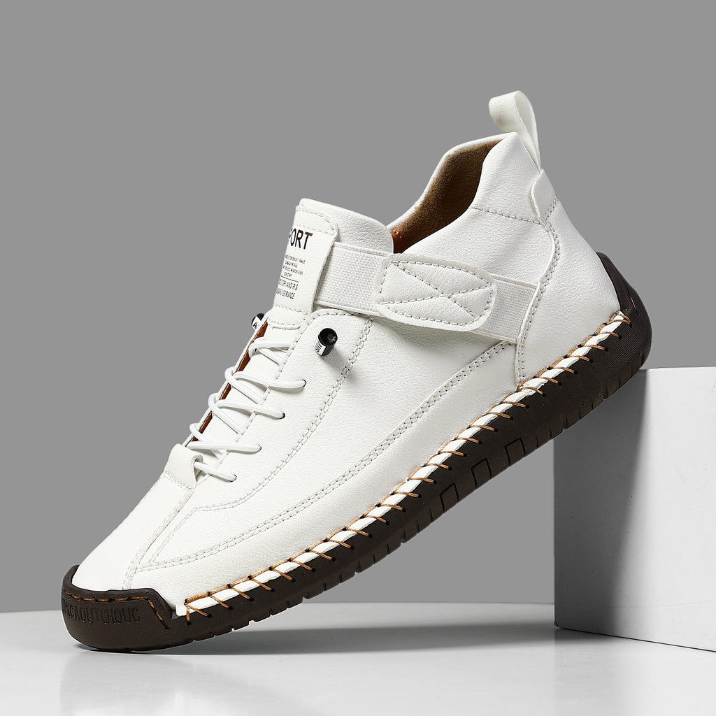Flat-Soled Casual Hand-Stitched Mens Shoes