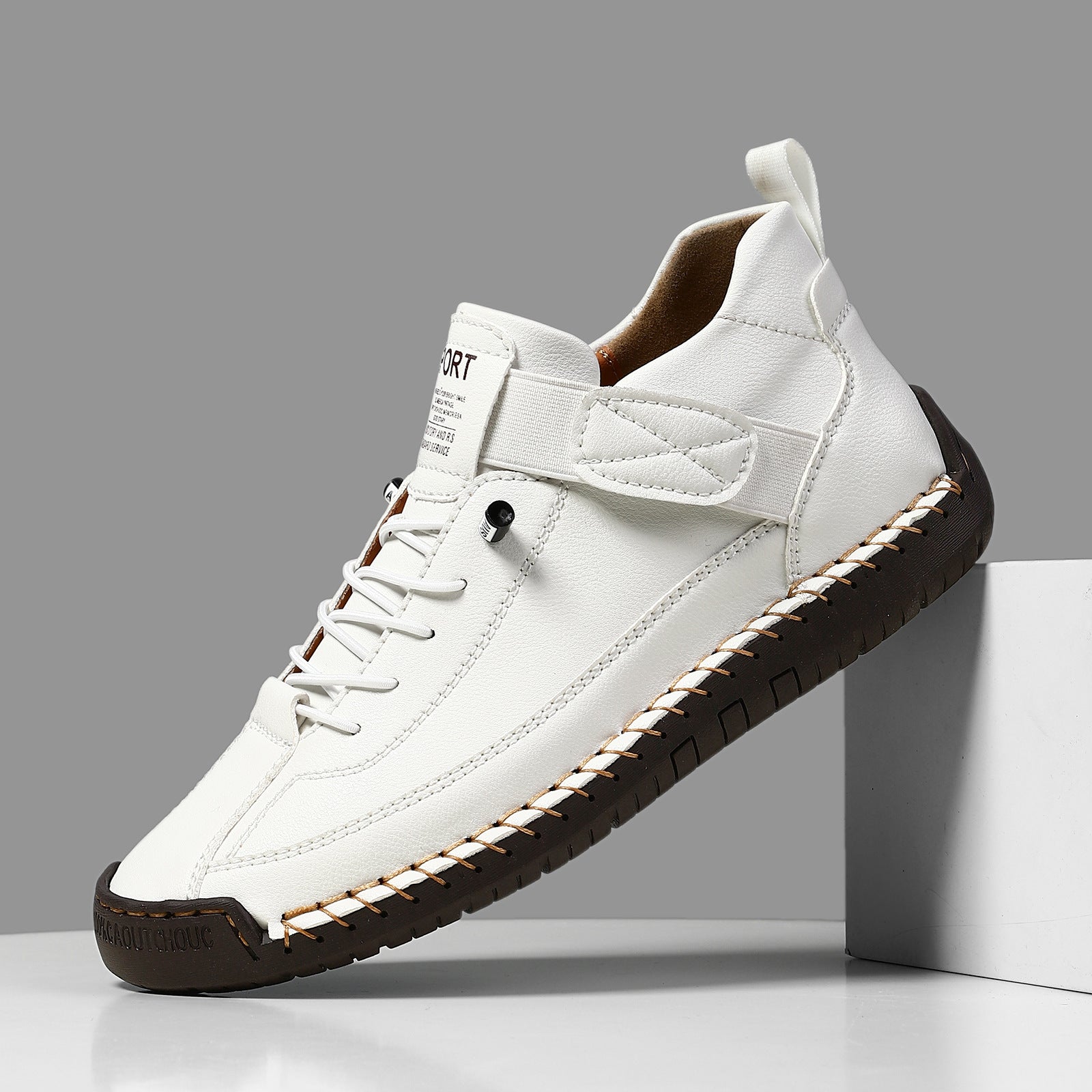 Flat-Soled Casual Hand-Stitched Mens Shoes