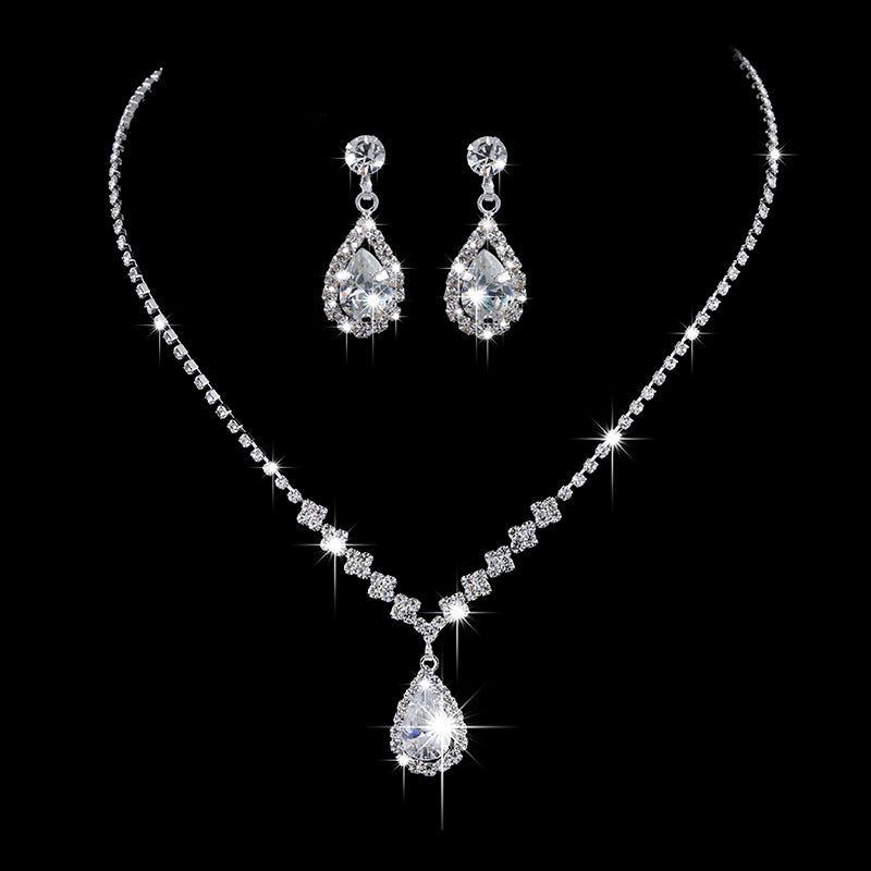 Water Drop Necklace Earrings Jewelry Set