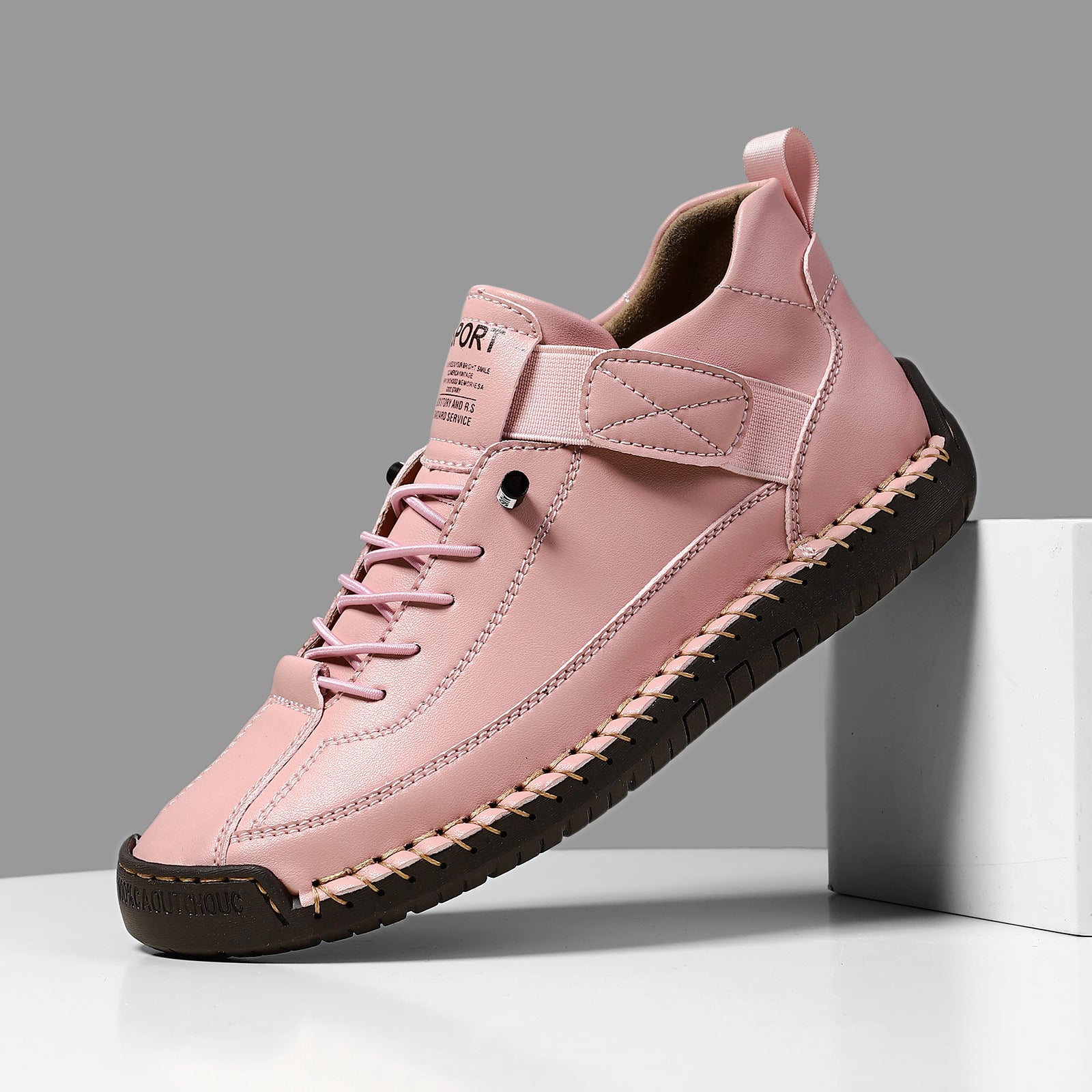 Flat-Soled Casual Hand-Stitched Mens Shoes
