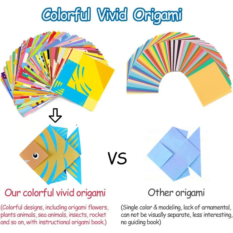 Kit with 30/96 Sheets Paper & Guide Book, DIY Craft Art for Beginners kids，Multiple difficulty level challenges 
