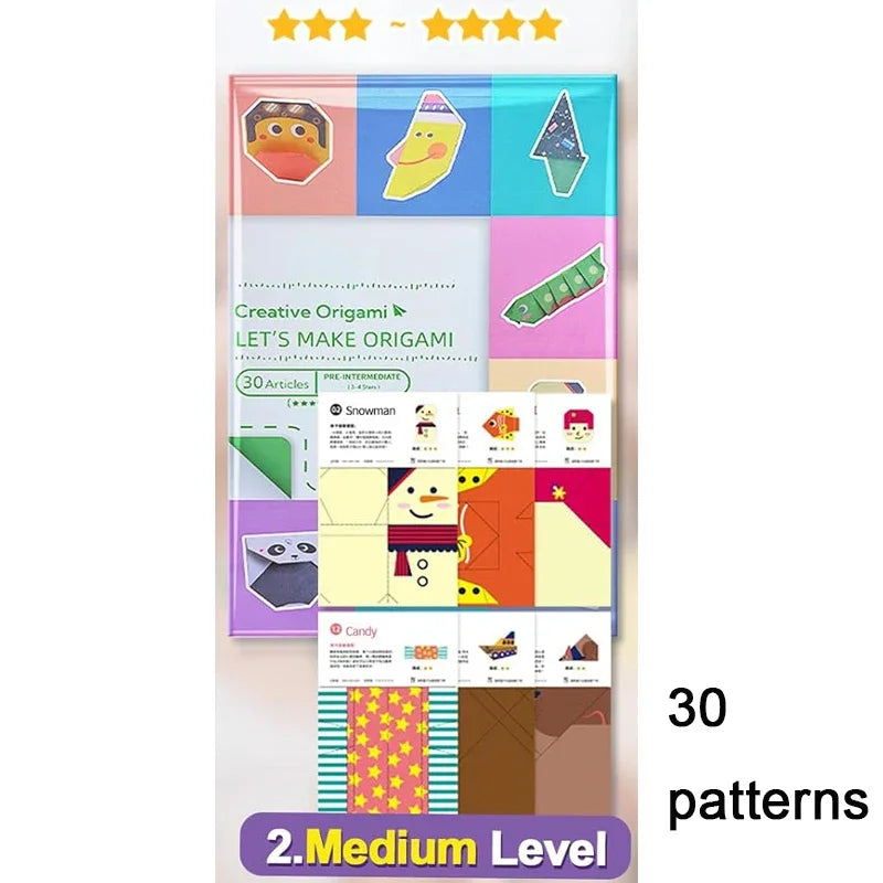 Kit with 30/96 Sheets Paper & Guide Book, DIY Craft Art for Beginners kids，Multiple difficulty level challenges 