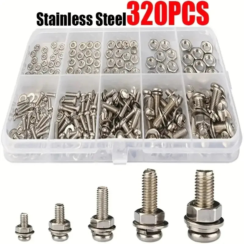 Premium Stainless Steel Screw and Nut Assortment Kit