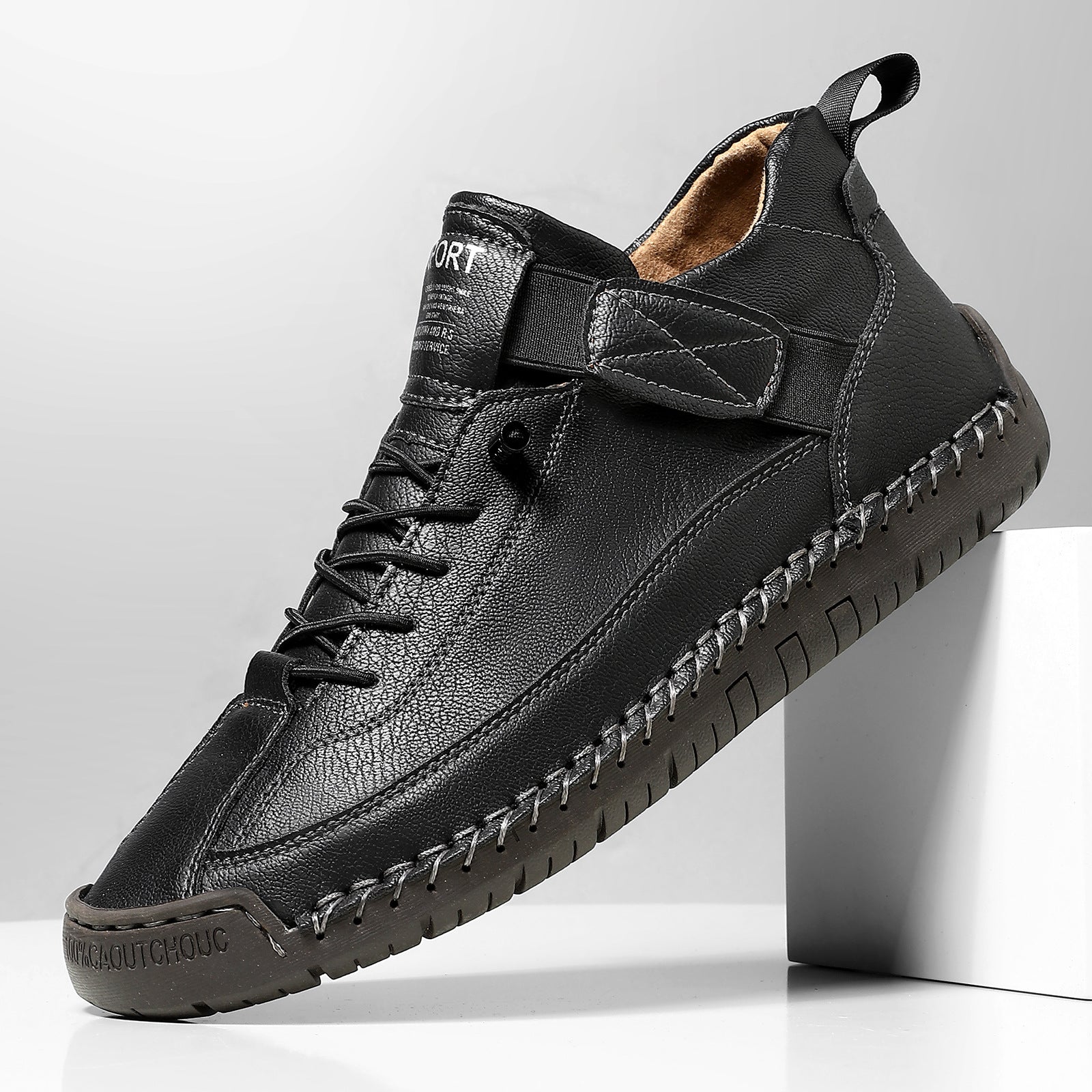Flat-Soled Casual Hand-Stitched Mens Shoes