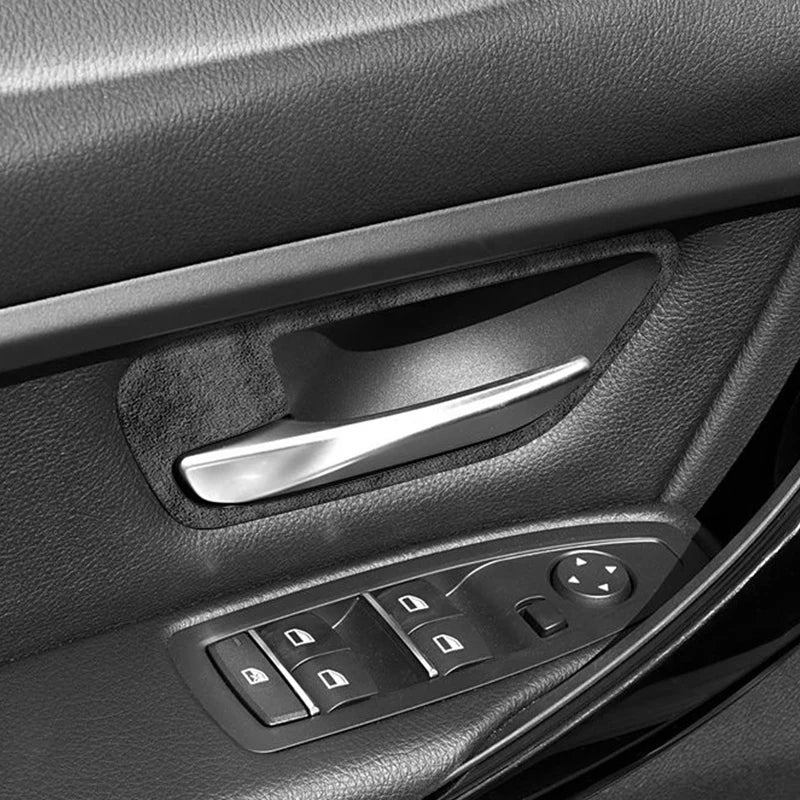 BMW F30 F34 F36 Car Door Inner Handle Trim Frame Decorative Sticker Made of Alcantara 4Pcs 