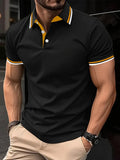 Men's Slim-fit Ribbed Striped Lapel