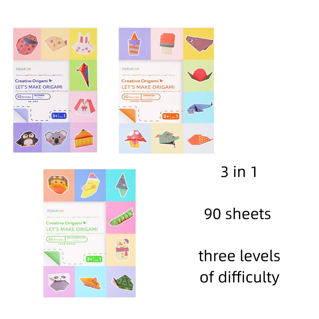 Kit with 30/96 Sheets Paper & Guide Book, DIY Craft Art for Beginners kids，Multiple difficulty level challenges
