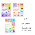 Kit with 30/96 Sheets Paper & Guide Book, DIY Craft Art for Beginners kids，Multiple difficulty level challenges