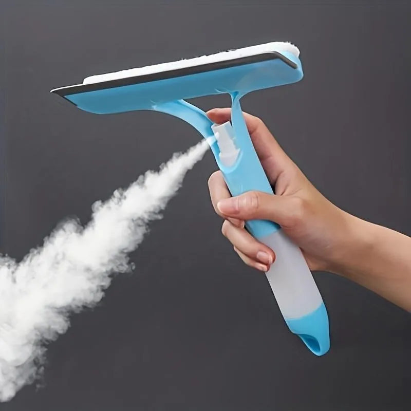Window cleaning squeegee with detergent sprayer