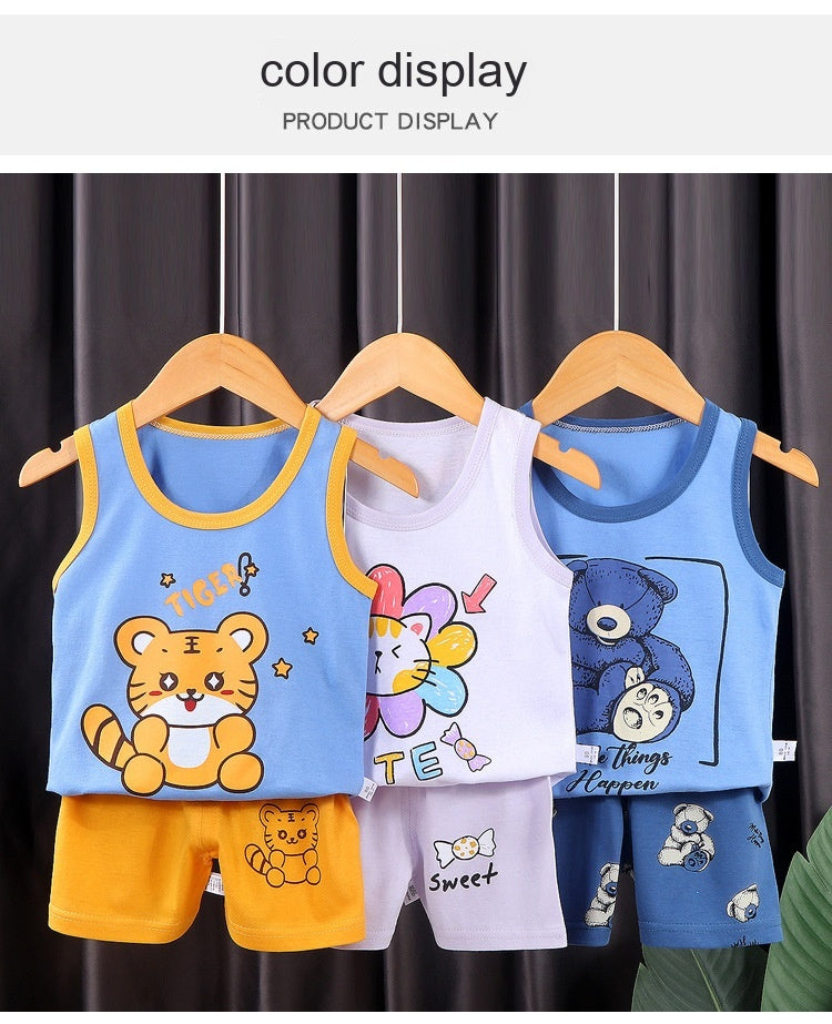 Children's Vest Suit Summer Pure Cotton