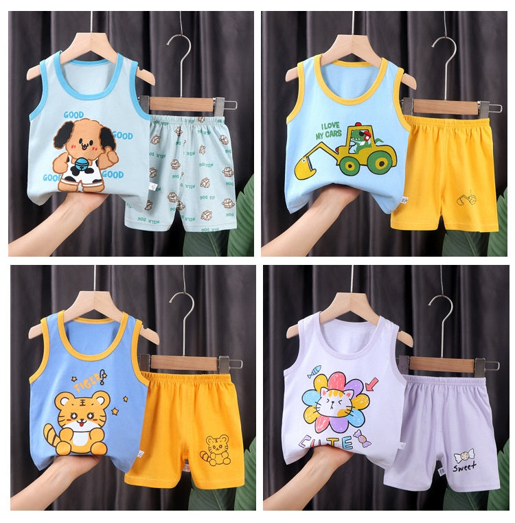 Children's Vest Suit Summer Pure Cotton