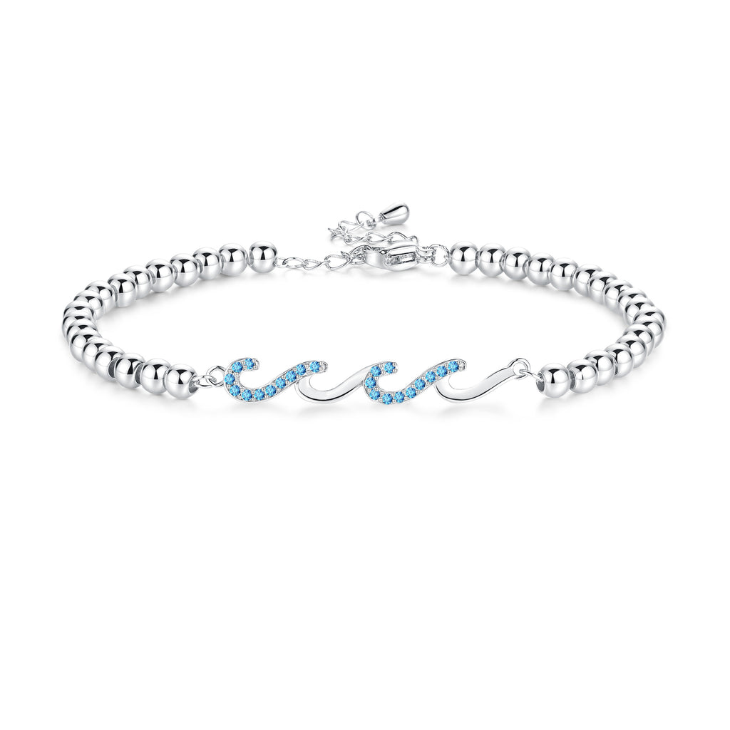 Diamond-studded Wave Bracelet For Women