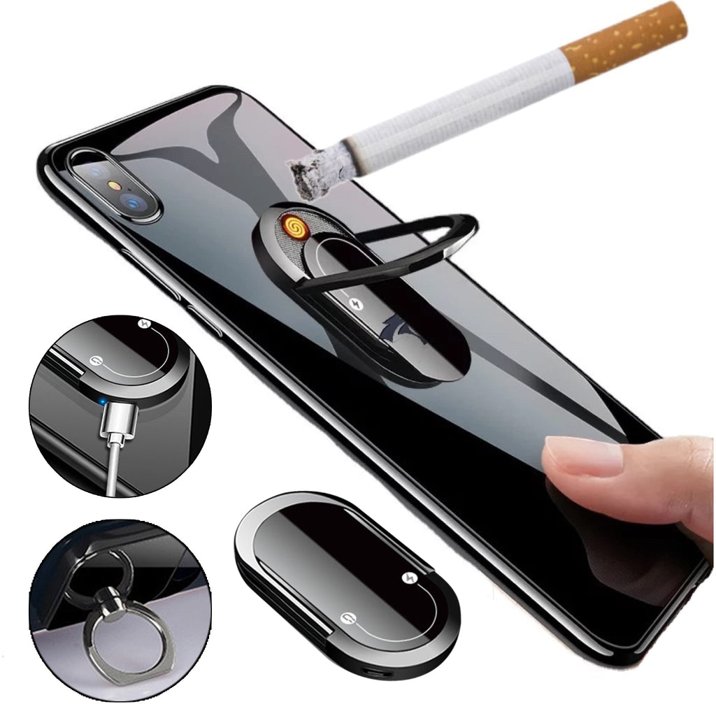 A multi-purpose accessory that fits behind the phone