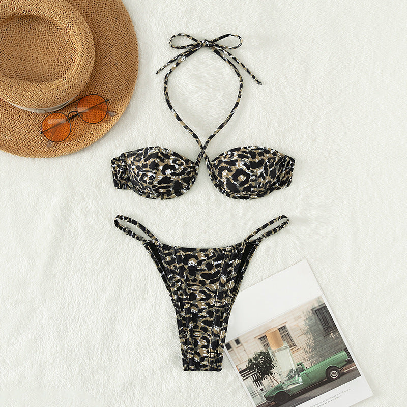 Split Swimsuit Bikini Steel Panther Pattern