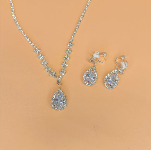 Water Drop Necklace Earrings Jewelry Set