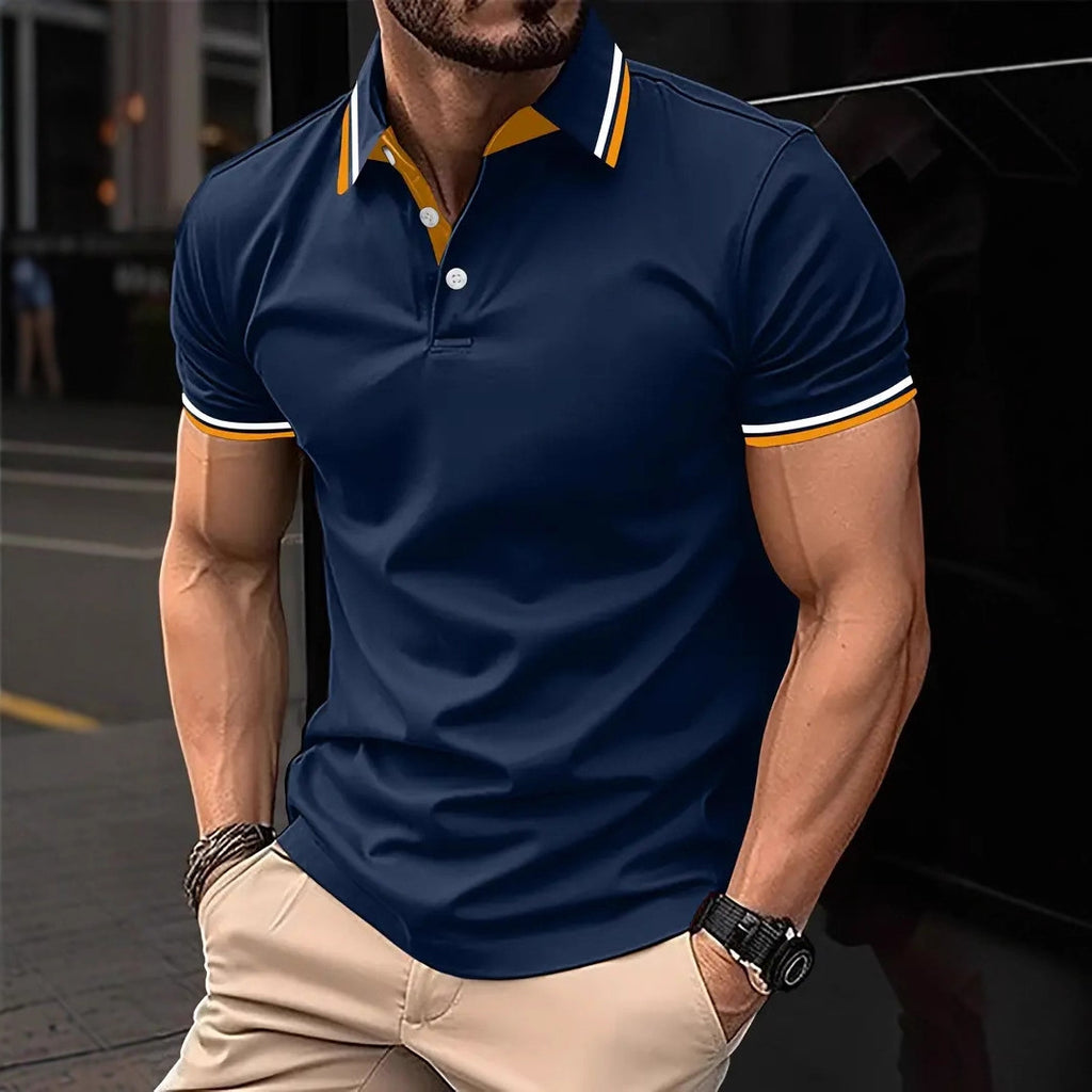 Men's Slim-fit Ribbed Striped Lapel